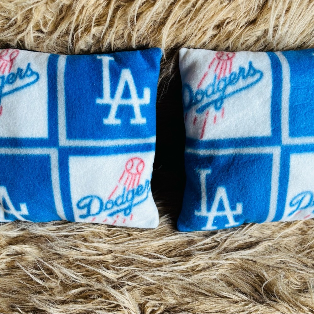 Home Decor LA Dodgers Small Fleece Pillow set 10”x10” Handmade New